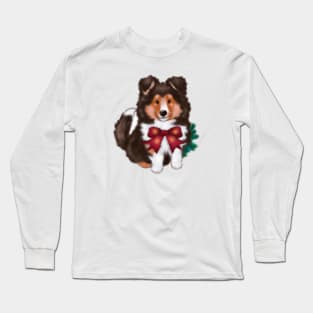 Cute Sheltie Drawing Long Sleeve T-Shirt